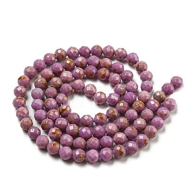 Natural Lepidolite/Purple Mica Stone Beads Strands G-NH0011-A01-02-1