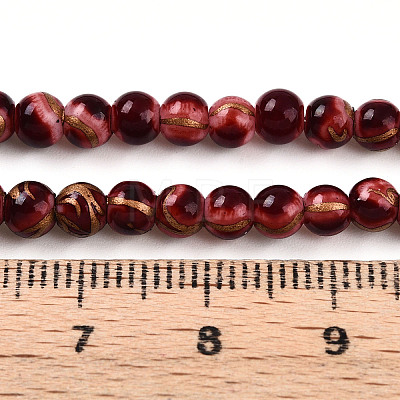 Baking Paint Glass Beads Strands DGLA-N010-4mm-07-1