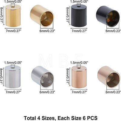 Unicraftale PVD Vacuum Plating 304 Stainless Steel Cord Ends STAS-UN0010-54-1