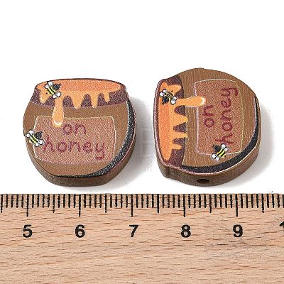 Printed Schima Wood Beads WD-CBA91F0-01-1