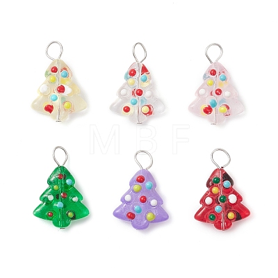 Handmade Bumpy Glass Enamel Pendants PALLOY-JF04469-02-1