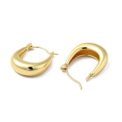 Brass Oval Hoop Earrings for Women EJEW-A079-10G-1