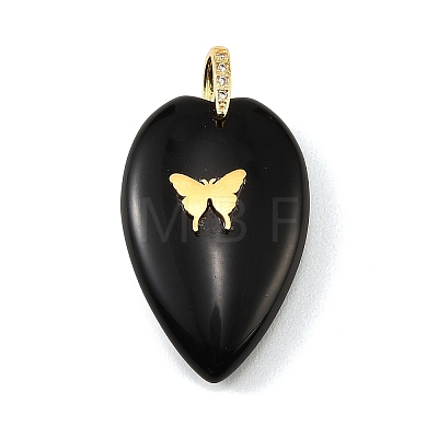 Natural Obsidian Pendants G-G470-02G-10-1