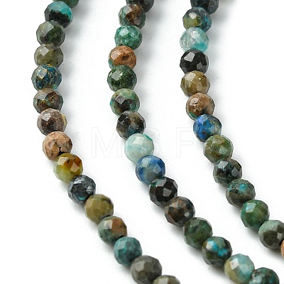 Natural Chrysocolla Beads Strands G-Z034-A03-02-1