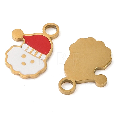 Christmas Theme Ion Plating(IP) 304 Stainless Steel Enamel Pendants STAS-Z083-07G-04-1