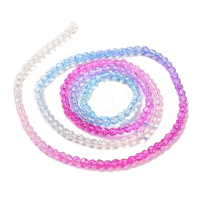 Transparent Gradient Color Glass Beads Strands GLAA-G101-2mm-11-1