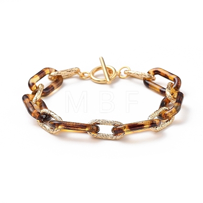 Acrylic & Aluminum Paperclip Chain Bracelets BJEW-JB05329-1