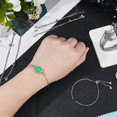 12Pcs Rack Plating Adjustable Brass Slider Bracelet Making KK-DC0004-37P-1
