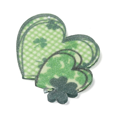 Saint Patrick's Day Opaque Printed Acrylic Pendants MACR-M038-01N-1