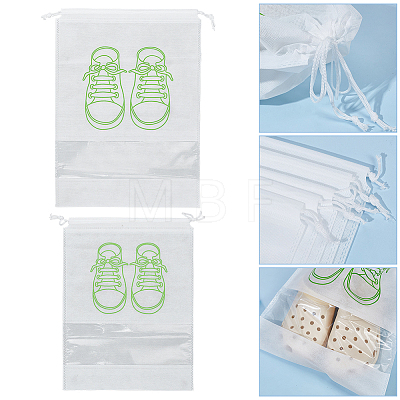 WADORN 10Pcs 2 Sizes Non-Woven Fabric Shoes Storage Drawstring  Bags ABAG-WR0001-01A-1