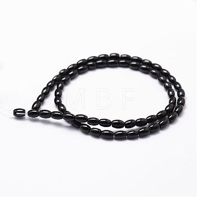 Natural Black Onyx Beads Strands G-N0171-04-4x6mm-1