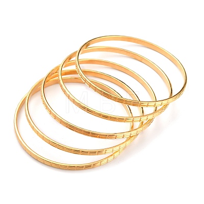 Women's Simple Fashion 304 Stainless Steel Stackable Buddhist Bangles BJEW-H547-03-1