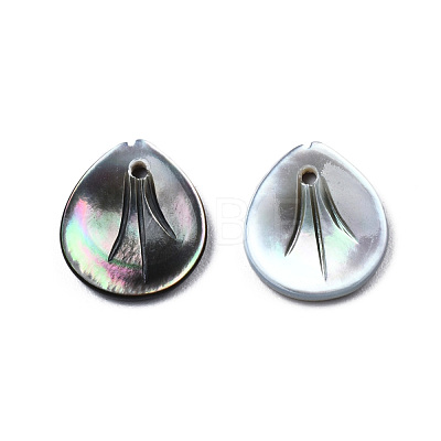 Natural Black Lip Shell Charms SSHEL-N032-42-1