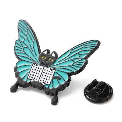 Cat with Butterfly Wing Enamel Pins JEWB-I026-03B-1