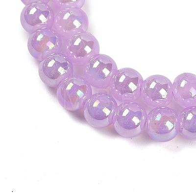 Baking Paint Electroplate Glass Beads Strands X-GLAA-G120-01D-1