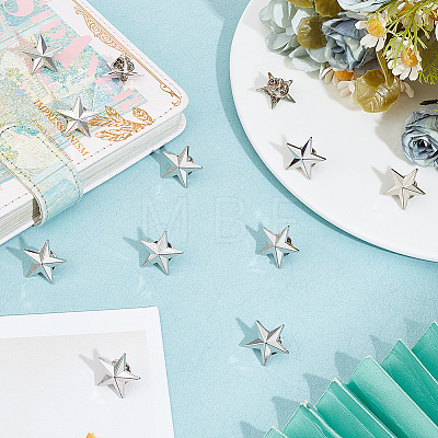 GOMAKERER 30Pcs Zinc Alloy Star Brooch FIND-GO0001-84P-1