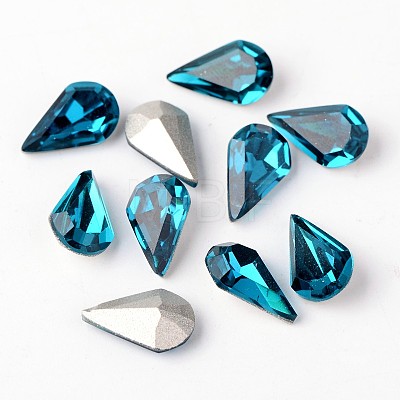 Faceted Teardrop Glass Pointed Back Rhinestone Cabochons RGLA-E004-13x8mm-M-1