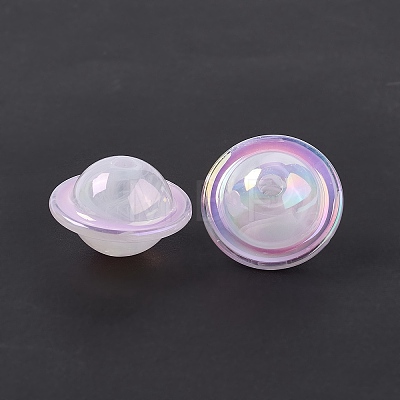 UV Plating Rainbow Iridescent Acrylic Beads PACR-M003-11-1