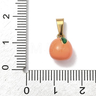304 Stainless Steel Enamel Fruit Vegetable Charms STAS-F336-02E-G-1