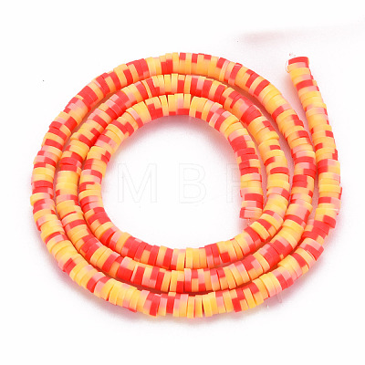 Handmade Polymer Clay Bead Strands X-CLAY-S094-4mm-A09-1