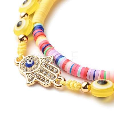 Handmade Polymer Clay Heishi Beads Stretch Bracelets Set BJEW-JB07349-05-1