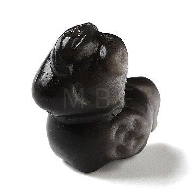 Natural Silver Sheen Obsidian Carved Beads GG-G004-01F-1