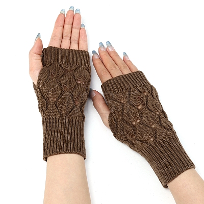 Warm Knitted Acrylic Fiber Half Sleeve Gloves PW-WGFF8D0-04-1