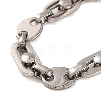 Tarnish Resistant 304 Stainless Steel Oval Link Chain Bracelets BJEW-B078-79P-1