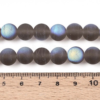 Frosted Transparent Glass Beads Strands GLAA-T032-T10mm-MBB02-1