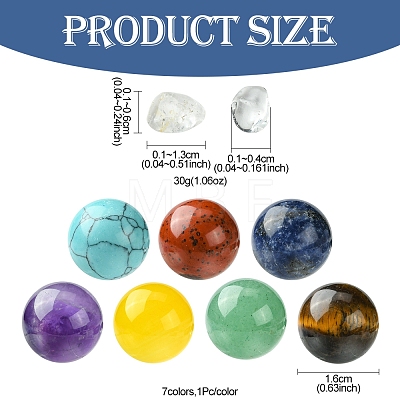 Natural & Synthetic Gemstone Healing Round Ornaments AJEW-FS0001-13B-1