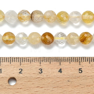 Grade A Natural Yellow Hematoid Quartz Beads Strands G-L642-F04-6mm-1
