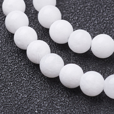 Natural White Jade Beads Strands GSR10mmC067-1