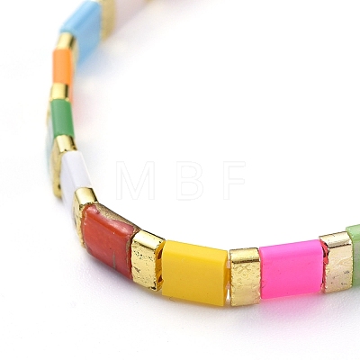 Rectangle Glass Seed Beads Stretch Bracelets BJEW-JB05297-1