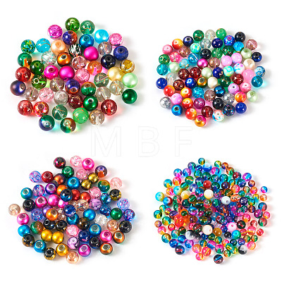 Round Spray Painted Glass Beads DGLA-TA0001-15-1