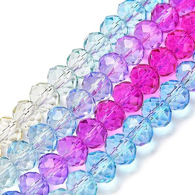 Transparent Painted Glass Beads Strands X1-DGLA-A034-T6mm-A14-1