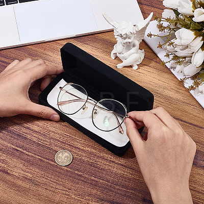 1Pc Rectangle Iron & Velvet Eyeglass Cases AJEW-CN0007-35B-1