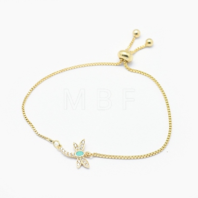 Adjustable Brass Synthetic Opal Bolo Bracelets BJEW-O165-05G-1