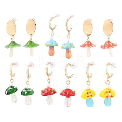 Alloy Stud Earrings AL-CBA6127-01G-1