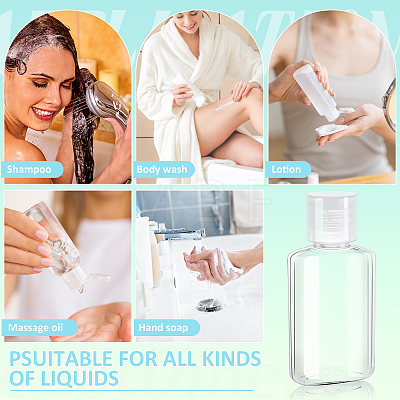 Transparent PET Plastic Refillable Flip Cap Bottle MRMJ-WH0001-63-1