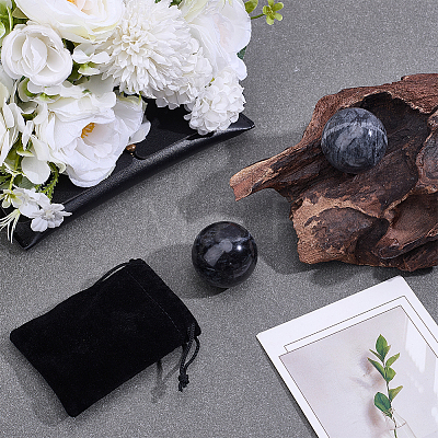 2Pcs Natural Black Jade Massage Balls DJEW-ME0001-20-1