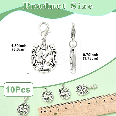 10Pcs Tibetan Style Alloy Pendant Decorations HJEW-YW00304-1