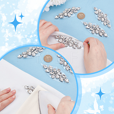 Rhinestone Clothing Patches PATC-WH0028-027P-1