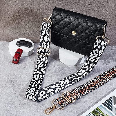 WADORN 2Pcs 2 Color Polyester Adjustable Leopard Pattern Bag Strap FIND-WR0002-22-1