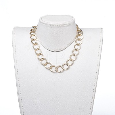 Aluminum Curb Chain Necklaces NJEW-JN02797-02-1
