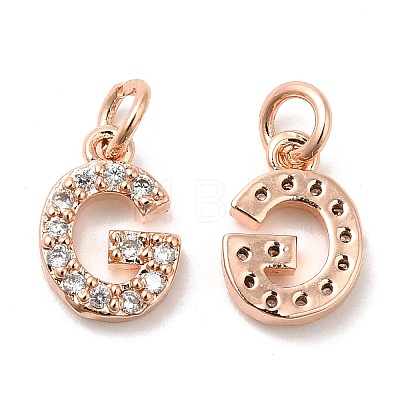 Brass Micro Pave Grade AAA Cubic Zirconia Charms LS-ZIRC-P067-11RG-G-NR-1