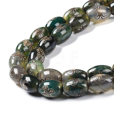 Tibetan Style dZi Beads Strands TDZI-E005-01R-1