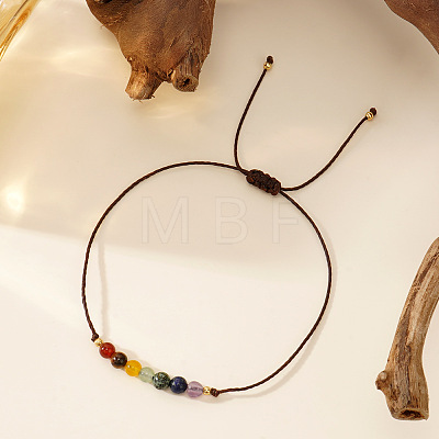 Vintage Minimalist Adjustable Natural Gemstone Bead Bracelets AX5833-3-1
