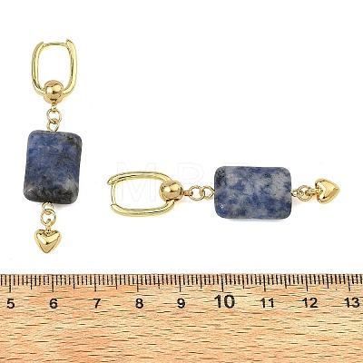 Natural White Jade & Blue Spot Jasper & Malaysia Jade & Black Onyx(Dyed & Heated) & Amethyst Beads Hoop Dangle Earrings EJEW-JE07320-1