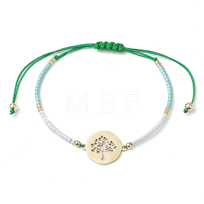 Glass Seed Braided Beaded Bracelets for Women BJEW-MZ00130-04-1