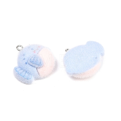 Flocking Opaque Resin Pendants RESI-P053-03A-P-1